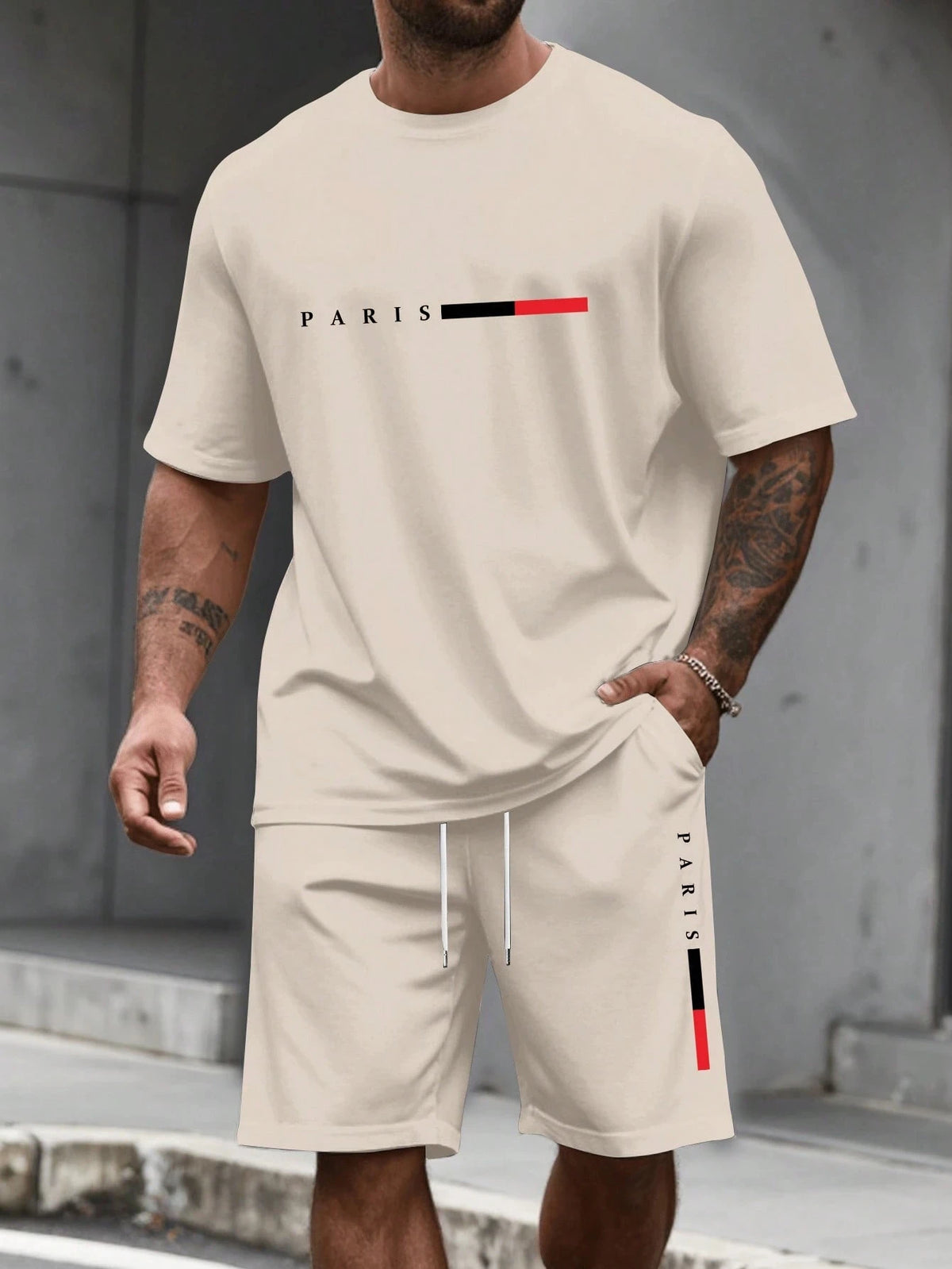 Men's Tracksuit 2 Piece O-neck Short Sleeve Shirt Shorts Set Men's Running Suit Plus Size T shirts Man Clothing Summer T-shirt