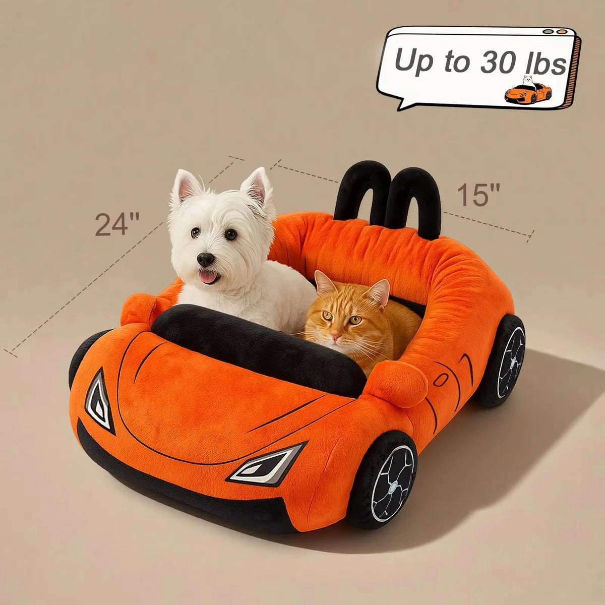 Cute Cat Bed – Soft Cozy Washable Pet Bed with Pillow for Cats & Small Dogs