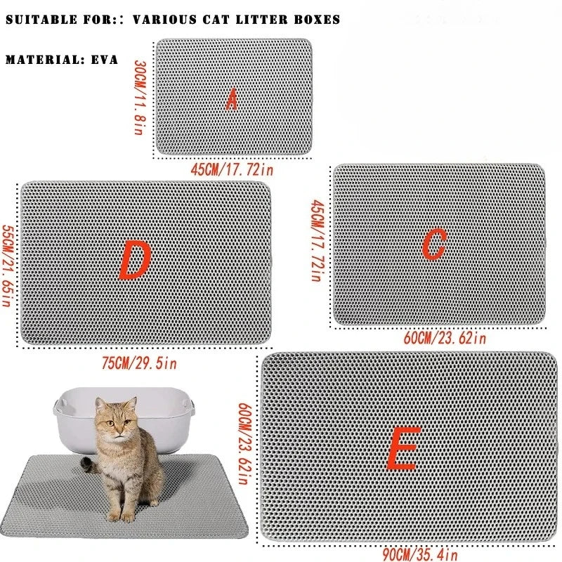 Waterproof Double-Layer Cat Litter Mat – Non-Slip, Easy-Clean Litter Trapping Mat