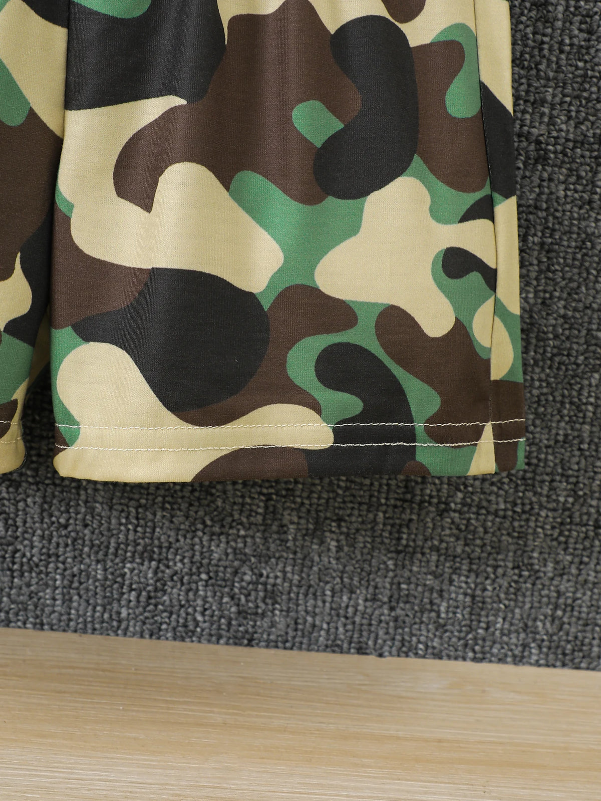 Boys Summer Clothing Set 2Pcs Breathable Fake Bag Print Short Sleeve T-Shirt and Camouflage Shorts Kids Casual Tracksuit Outfits
