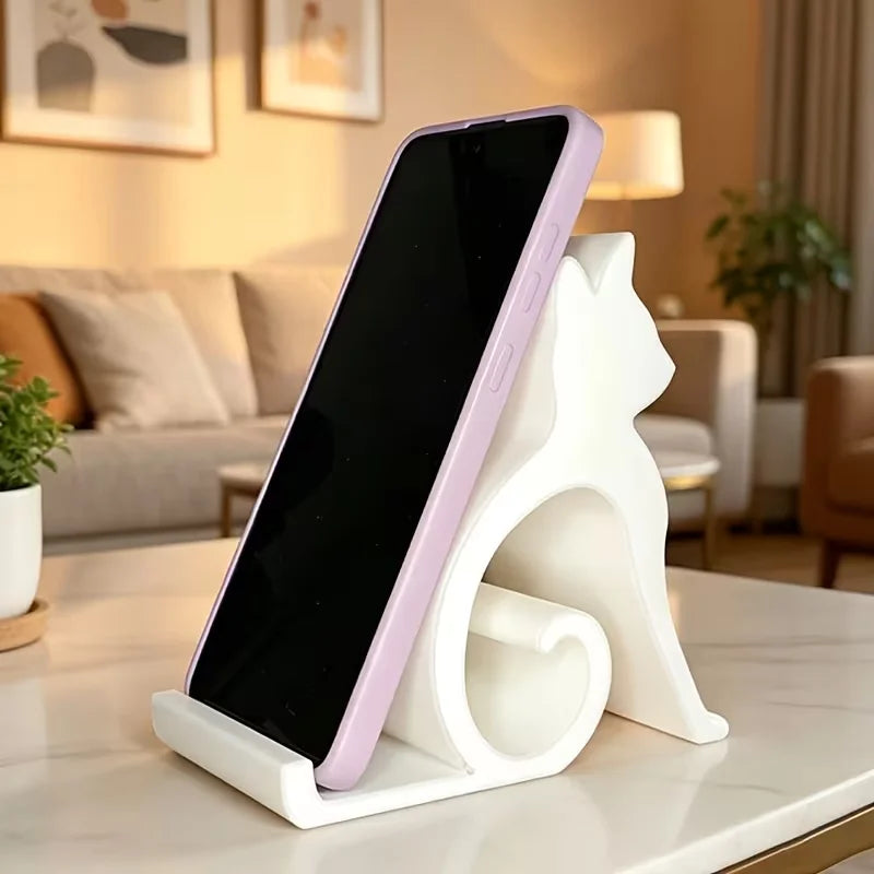 Cute Cat Phone Holder Stand – Adjustable Mobile & Tablet Stand