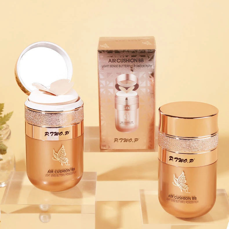 Air Cushion BB Cream Moisturizing Foundation Concealer Whitening Oil-control Waterproof Butterfly Powder Puff Makeup Cosmetics