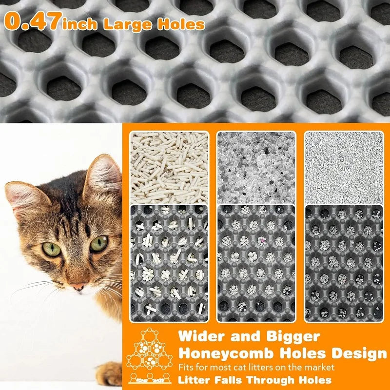 Waterproof Double-Layer Cat Litter Mat – Non-Slip, Easy-Clean Litter Trapping Mat