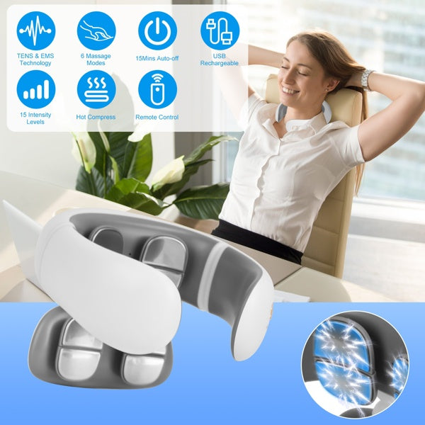 Heated Neck Massager with TENS & EMS Technology