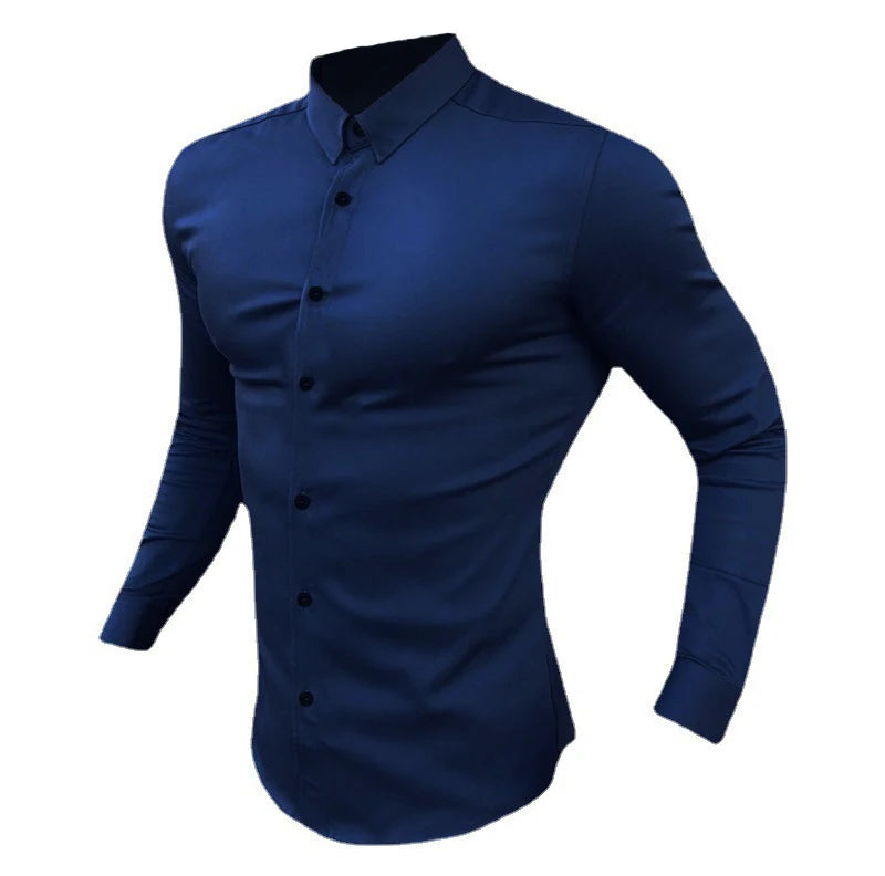 Men's Slim Fit Long Sleeve Button-Down Shirt