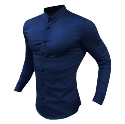 Men's Slim Fit Long Sleeve Button-Down Shirt