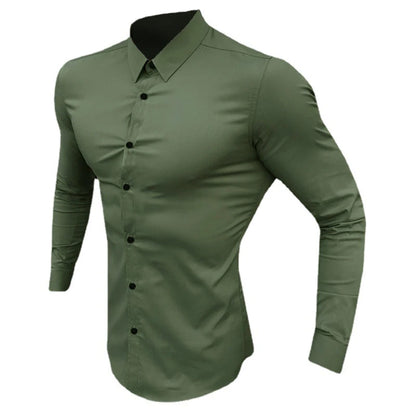Men's Slim Fit Long Sleeve Button-Down Shirt