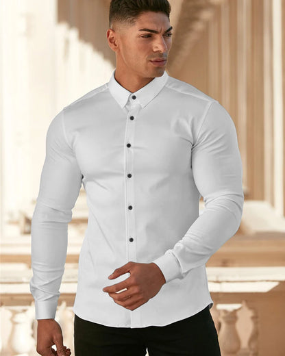 Men's Slim Fit Long Sleeve Button-Down Shirt