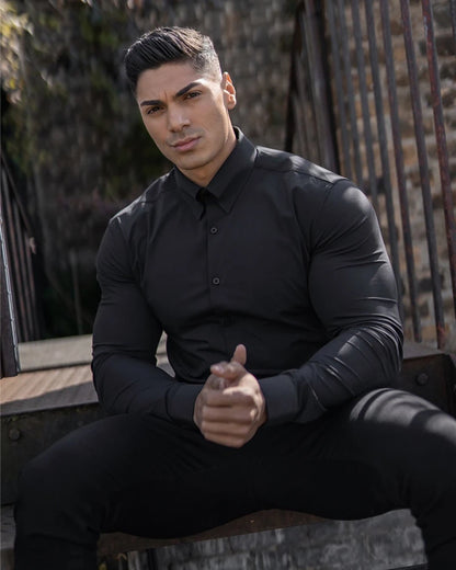 Men's Slim Fit Long Sleeve Button-Down Shirt