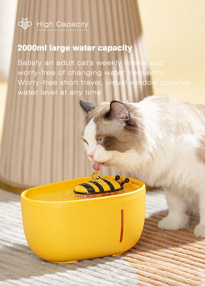 2L Cat Water Fountain – Automatic USB Pet Water Dispenser with Filter