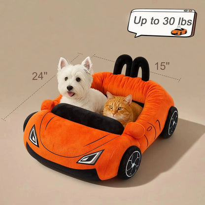 Cute Cat Bed – Soft Cozy Washable Pet Bed with Pillow for Cats & Small Dogs