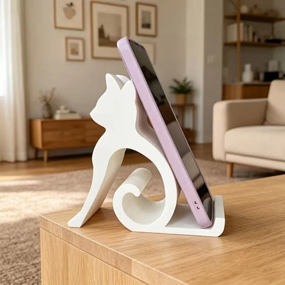 Cute Cat Phone Holder Stand – Adjustable Mobile & Tablet Stand