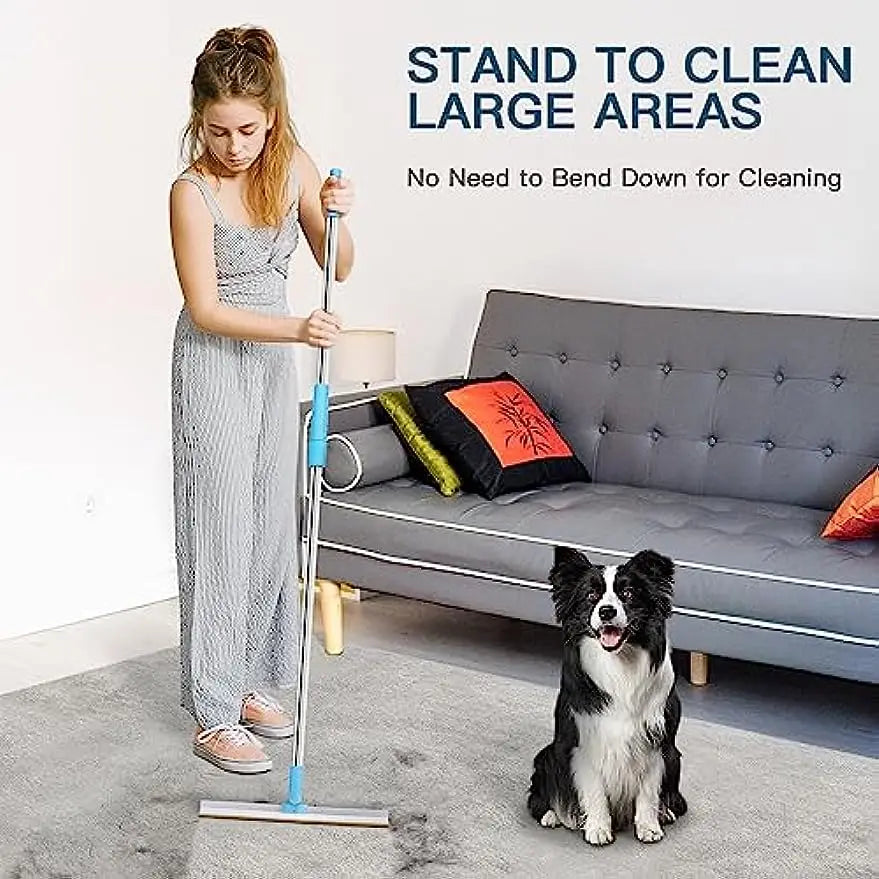 3Pcs Pet Hair Remover Set – Carpet Rake with Telescopic Handle for Dogs & Cats