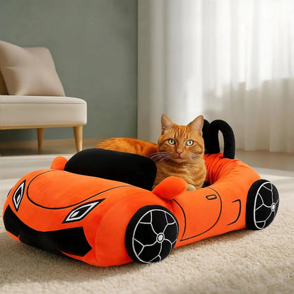 Cute Cat Bed – Soft Cozy Washable Pet Bed with Pillow for Cats & Small Dogs