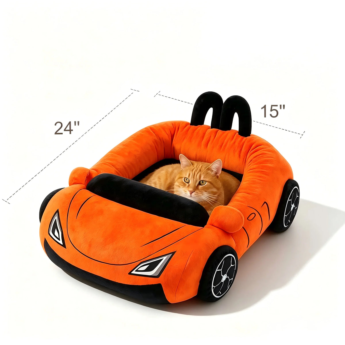 Cute Cat Bed – Soft Cozy Washable Pet Bed with Pillow for Cats & Small Dogs