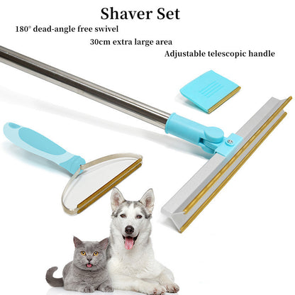 3Pcs Pet Hair Remover Set – Carpet Rake with Telescopic Handle for Dogs & Cats