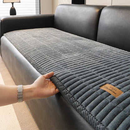 Flannel Sofa Cover – Thickened Non-Slip Couch Protector, Cat Scratch Resistant