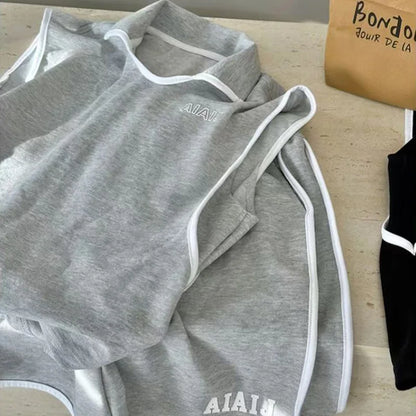Boys Clothing Set American Style Children Vintage Vest Casual Sport Loose Pullover Sleeveless T-shirt Top Shorts Two-piece Set