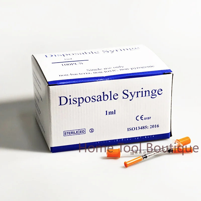 100pcs/lot 1ml 0.5ml 0.3ml 29G 30G 31G Disposable Plastic Veterinary Syringe With Needles Pet Animal Dog Cat Syringe
