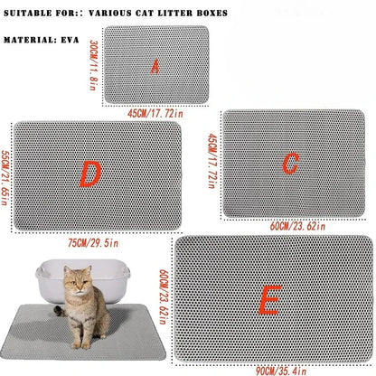 Waterproof Double-Layer Cat Litter Mat – Non-Slip, Easy-Clean Litter Trapping Mat