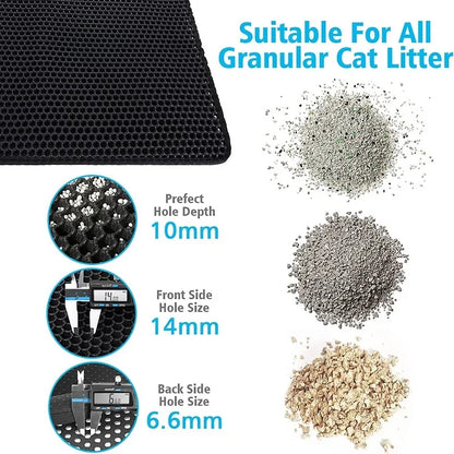 Waterproof Double-Layer Cat Litter Mat – Non-Slip, Easy-Clean Litter Trapping Mat