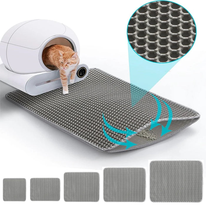 Waterproof Double-Layer Cat Litter Mat – Non-Slip, Easy-Clean Litter Trapping Mat