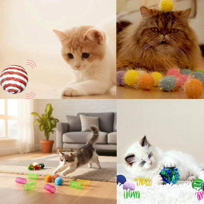 Cat Toys Variety Pack for 20/40 Pieces Combination of Various Plastic Toys and Plush Toys Suitable for Multiple Cats To Play
