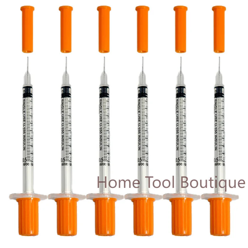100pcs/lot 1ml 0.5ml 0.3ml 29G 30G 31G Disposable Plastic Veterinary Syringe With Needles Pet Animal Dog Cat Syringe