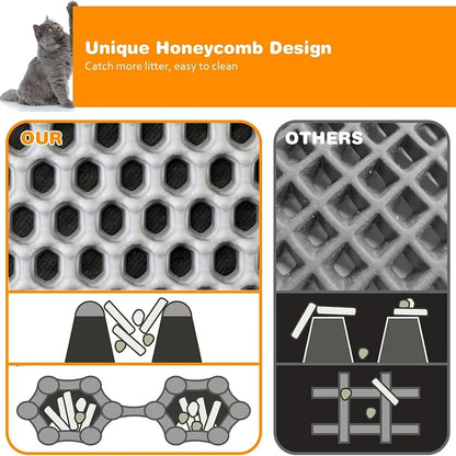 Waterproof Double-Layer Cat Litter Mat – Non-Slip, Easy-Clean Litter Trapping Mat
