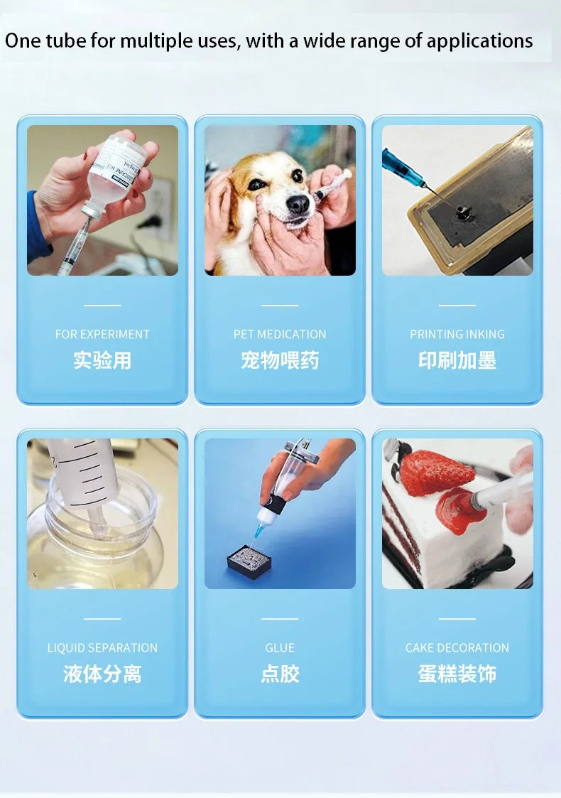 100pcs/lot 1ml 0.5ml 0.3ml 29G 30G 31G Disposable Plastic Veterinary Syringe With Needles Pet Animal Dog Cat Syringe