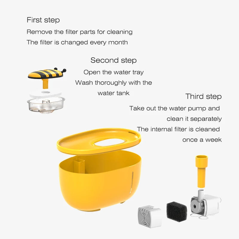 2L Cat Water Fountain – Automatic USB Pet Water Dispenser with Filter