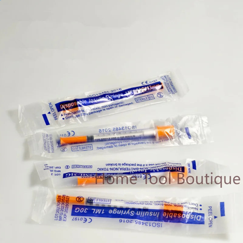 100pcs/lot 1ml 0.5ml 0.3ml 29G 30G 31G Disposable Plastic Veterinary Syringe With Needles Pet Animal Dog Cat Syringe