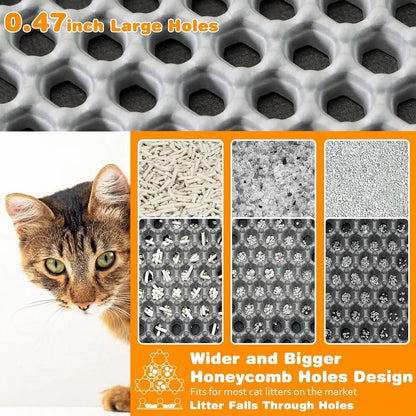 Waterproof Double-Layer Cat Litter Mat – Non-Slip, Easy-Clean Litter Trapping Mat