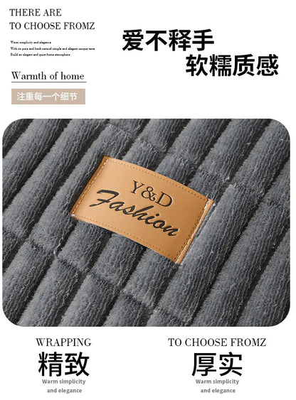 Flannel Sofa Cover – Thickened Non-Slip Couch Protector, Cat Scratch Resistant