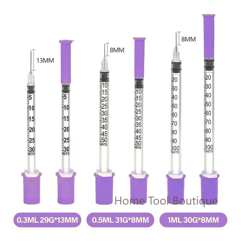 100pcs/lot 1ml 0.5ml 0.3ml 29G 30G 31G Disposable Plastic Veterinary Syringe With Needles Pet Animal Dog Cat Syringe
