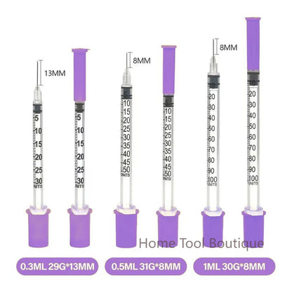 100pcs/lot 1ml 0.5ml 0.3ml 29G 30G 31G Disposable Plastic Veterinary Syringe With Needles Pet Animal Dog Cat Syringe