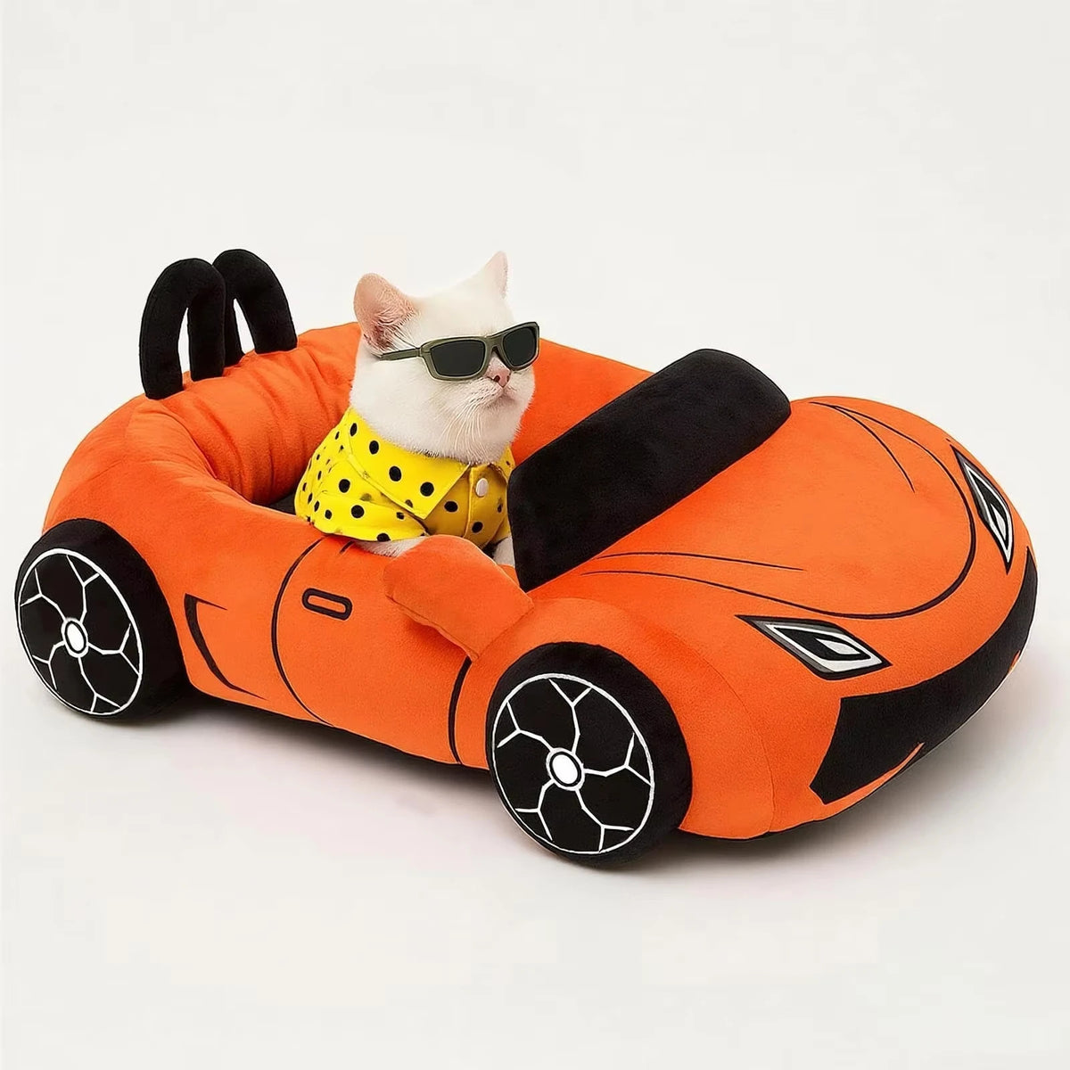 Cute Cat Bed – Soft Cozy Washable Pet Bed with Pillow for Cats & Small Dogs