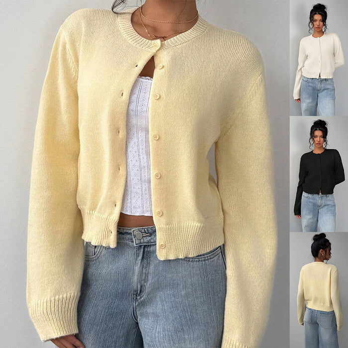Slim Fit Long Sleeve Knitted Cardigan Sweater