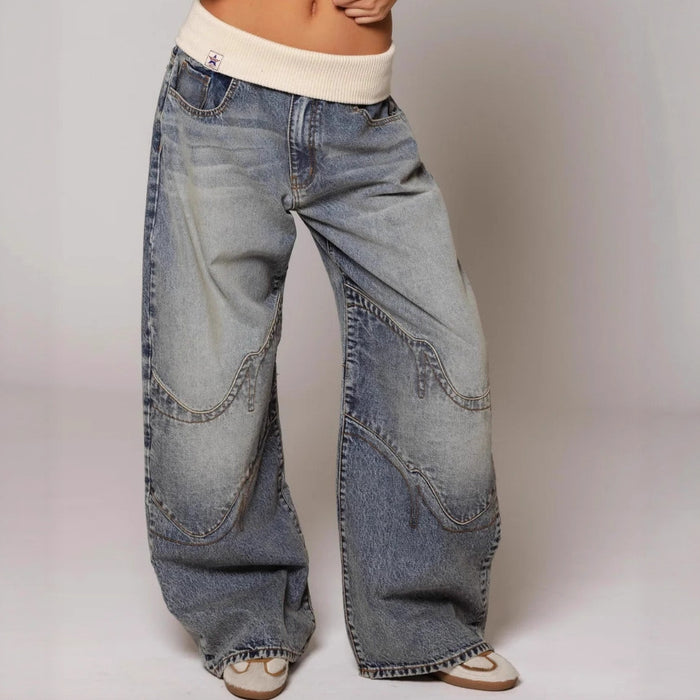 Loose-Fit Straight-Leg Jeans with Pockets