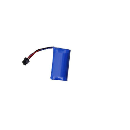 Electric Shark Water Gun replacement battery with a bright blue plastic casing and attached black connector wires