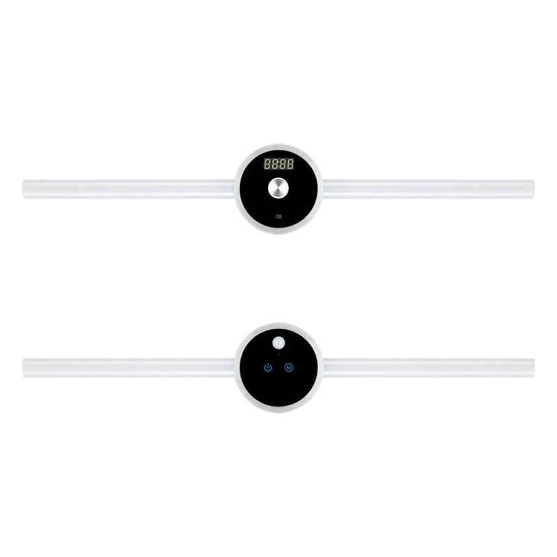 Smart LED Cabinet Light with a slim white plastic light bar and round black center display, button and sensor
